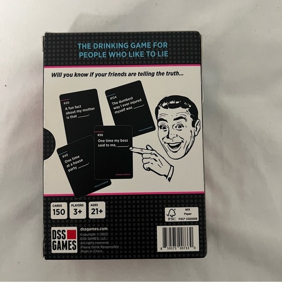 You Lie You Drink - The Drinking Game for People Who Can't Lie [A Party Game] - Picture 3 of 4